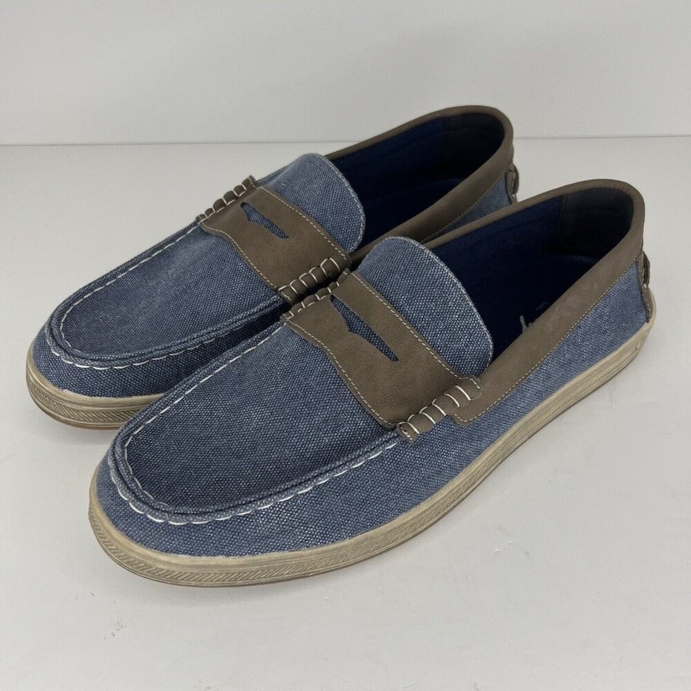 Vostey Slip-On Penney Loafers Blue and Brown Mens Size 12 Comfort Shoes